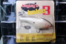 SEALED NIB Bagley's Balsa B BB4 CrankLure 4 BB4-4 PEARL WHITE WITH ORANGE THROAT