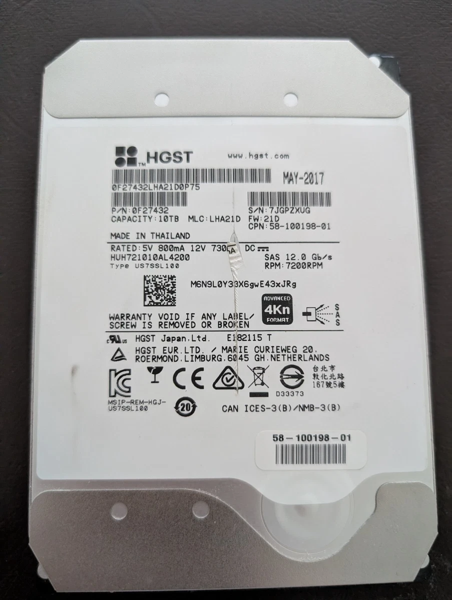 HGST 10TB SAS HDD 2台 ジャンク HGST 12TB SAS HDD ×2台セット 7200RPM ジャンク扱い - メルカリ