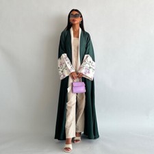Dubai Muslim Abaya Women Open Cardigan Islamic Long Robes Evening Kimono Dresses
