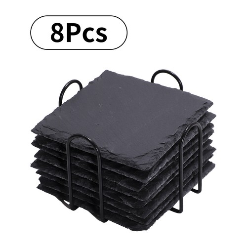 8/12Pcs Stone Coasters Bulk Drink Coffee Bar Drink Coaster Black Home Decor DIY - 第 39/55 張圖片