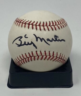 BILLY MARTIN WSC YANKEES A'S TEXAS SIGNED AUTO VINTAGE OAL BASEBALL JSA LETTER