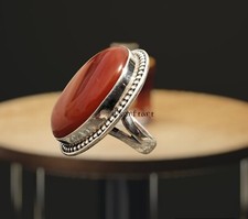 Carnelian Gemstone Ring, 925 Sterling Silver Handmade Ring, Boho chic Ring