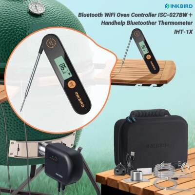 INKBIRD WiFi Bluetooth Grillgebläse ISC-027BW+BBQ Handfleischthermometer IHT-1X