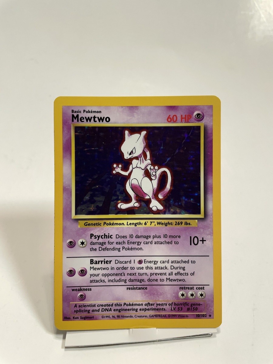 Mewtwo Holo 10/102 - 1999 Pokémon WOTC Shadowless Mewtwo Holo Base Set 10/102 - PSA 1 | eBay