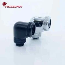 FREEZEMOD 2/5pcs 90 Degree 360 Rotary Fitting Adapter 14mm Hard Tube G1/4"