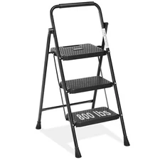 2/3 Step Ladder Portable Folding 800lbs Step Stool with Wide Anti-Slip Pedal