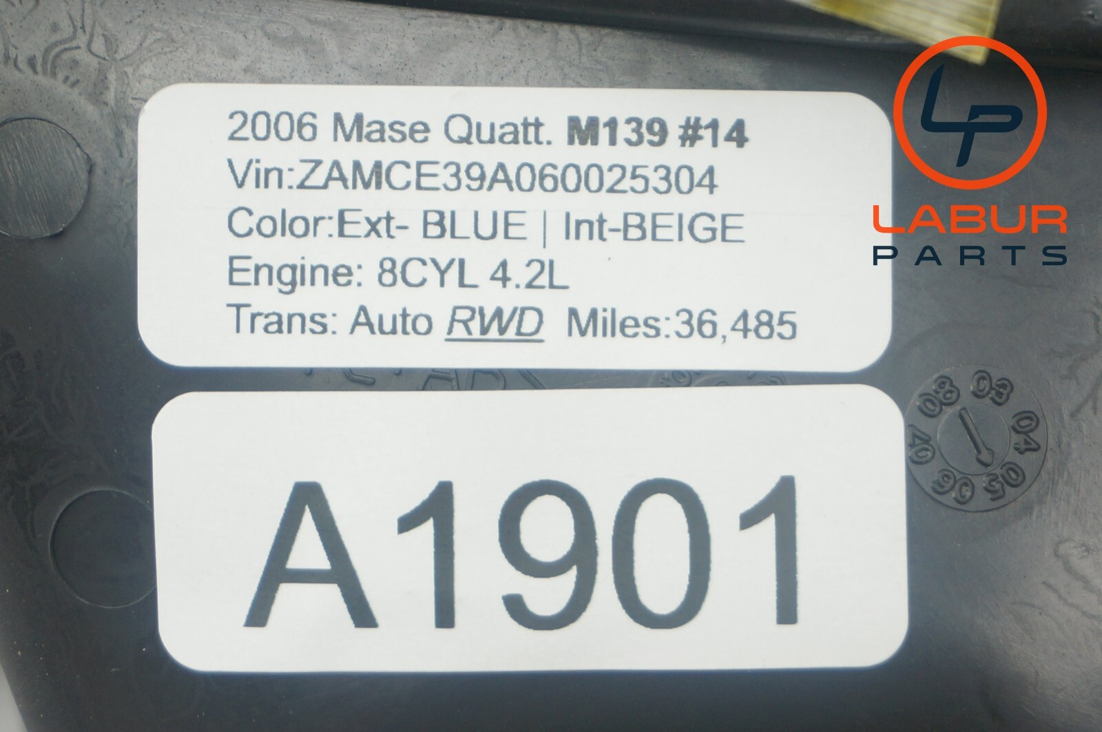 M139 03-12 Maserati Quattroporte Rear Right Side Door Interior Pull Handle A1550