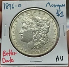 1896 O Morgan Silver Dollar Better Date AU ( RAW2442 )