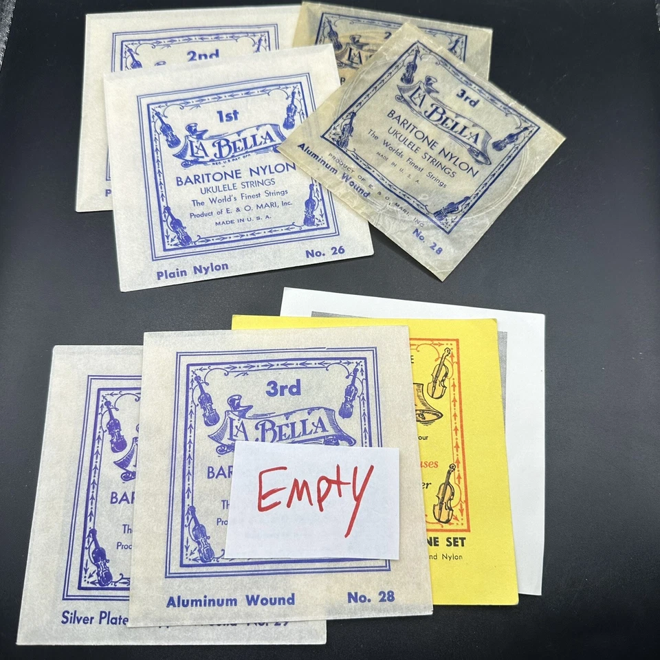 Ukulele Guitar Strings Lot Vintage Antique D'Addario Martin La Bella Baritone - Image 2 of 4