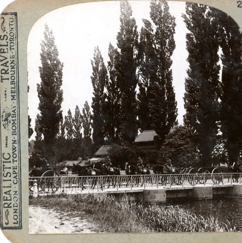 WW1 military Stereoview card British Army Battery of Artillery on way to front