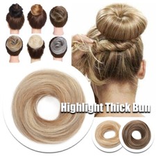 REAL REMY Wrap On Messy Bun Hairpiece 100 Human Hair Updo Scrunchied Extensions