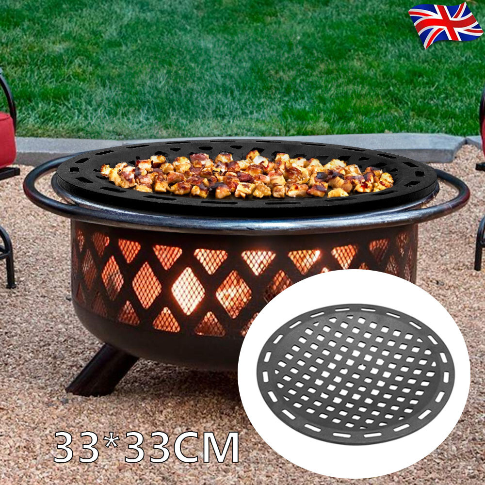 33cm Commercial Non Stick Barbecue Plate Cast Iron Round Griddle Pan BBQ  Tools - Main Image