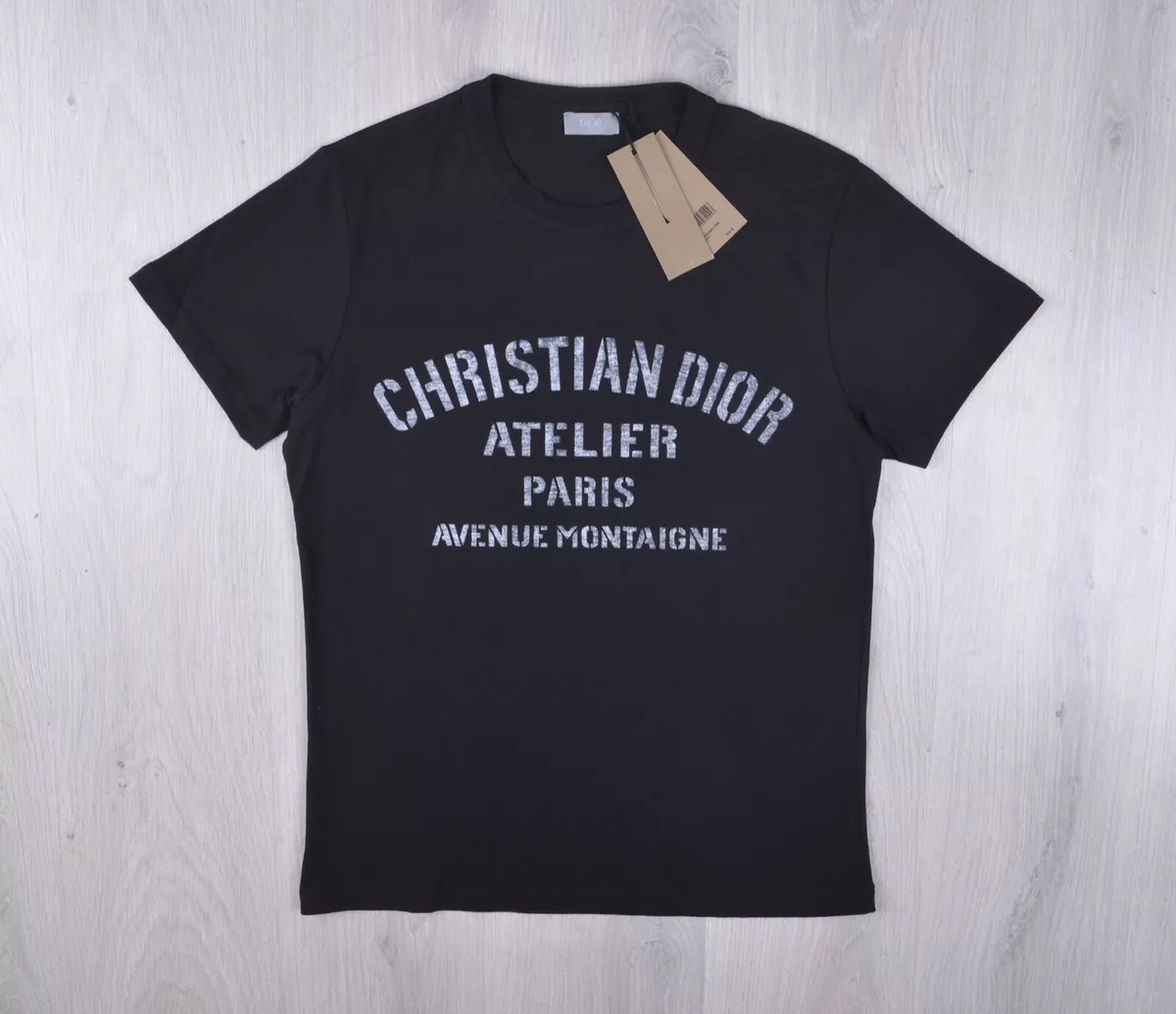DIOR HOMME ATELIER PARIS LOGO PRINTED COTTON T-SHIRT SIZE XL