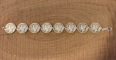 MERCURY DIME Coin Jewelry BRACELET 7'' 90% Silver Coins