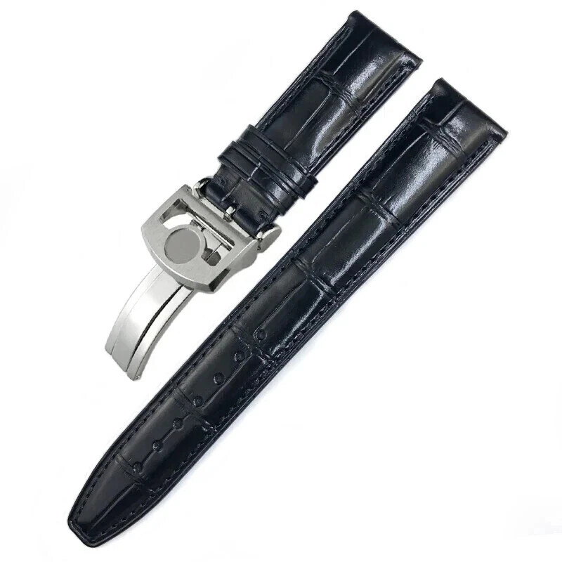 IWC Portugieser Pilot Genuine Leather Watch Strap 20 21 22mm Brown Black Blue Options