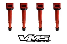 x4 VMS RACING RED HIGH OUTPUT IGNITION COILS FOR HONDA COIL ON PLUG B16 B18 B20 