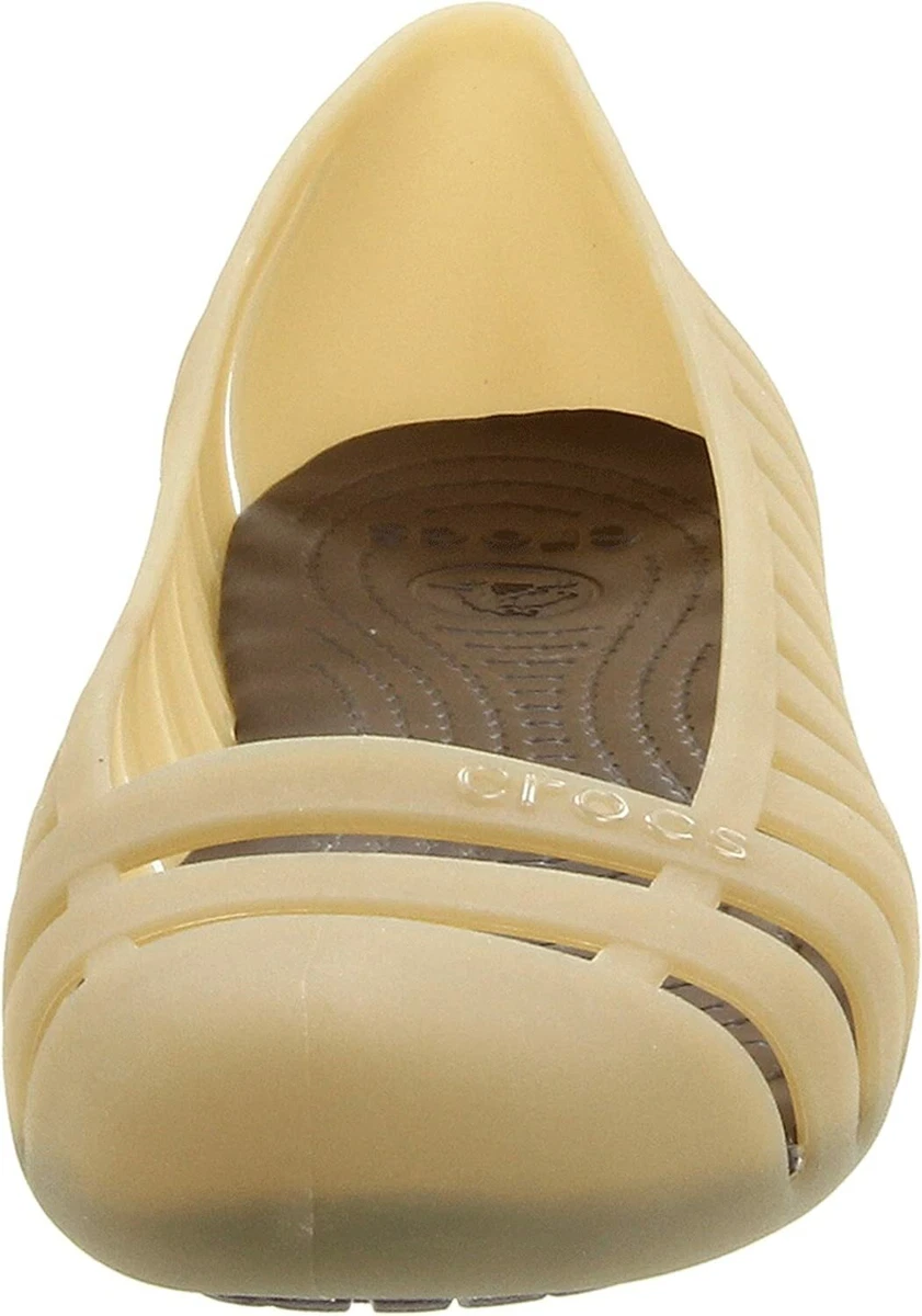 Crocs Adrina Flat II Gold Espresso Shoes Size W4 33.5 EU