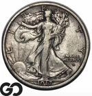 1917-D Walking Liberty Half Dollar *Key Date* Obverse Mint Mark, VF+