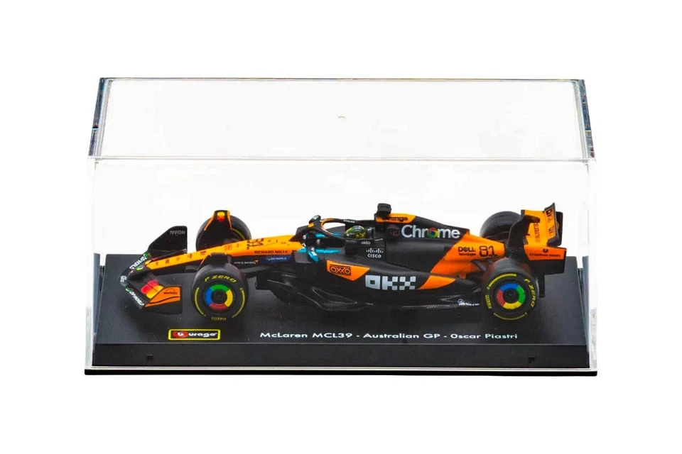 Modellino Mclaren F1 2025 Oscar Piastri MCL39 1/43 Burago + pilota + vetrina - Immagine 2 di 2