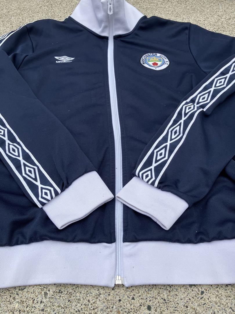 UMBRO Manchester City Track Jacket Drill Top 2XL Rare Navy