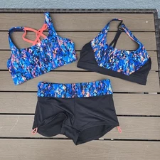 TYR Women's Anzan Brooke & Racerback Tops Blue/coral W/boy Short Sz S NEW Sample