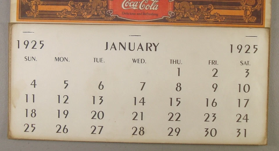 1925 Coca-Cola Advertising Wall Calendar Flapper Girl - 1975 Reprint - Image 4 of 4