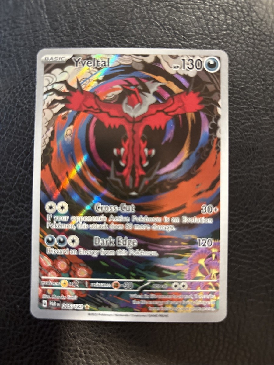 Pokmon TCG Yveltal Full Art Holo Card 205/182 Paradox Rift Illustration Rare NM Pokmon TCG Yveltal Full Art Holo Card 205/182 Paradox Rift Illustration Rare NM