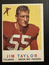 1959 Topps #155 Jim Taylor ROOKIE Card, Green Bay Packers. rookie card picture