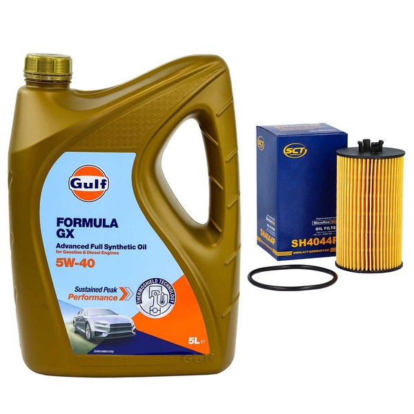 MotoröL Set Gulf Formula GX 5W-40 5 Liter + ÖLfilter FüR Alfa Romeo Chevrolet-image