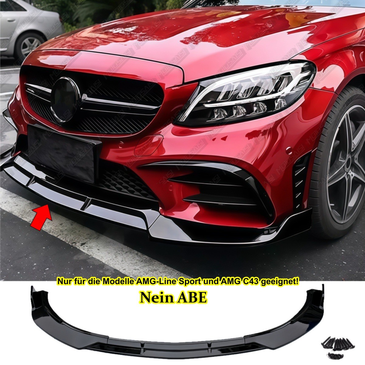 Spoiler avant Mercedes W205 : protégez et sublimez le pare-chocs C43