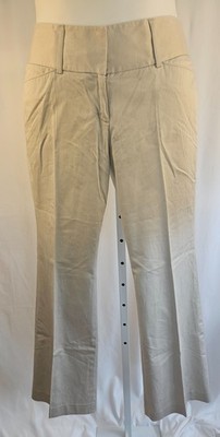 Women's Express Editor Pants Size 6 Light Beige Stretch Pockets Flare Leg
