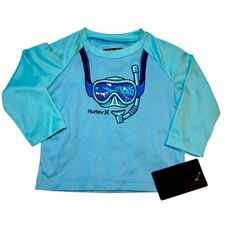 Hurley Baby Boys Swim Shirt Size 12M Toddler Long Sleeve Rash Guard UPF 50 Blue
