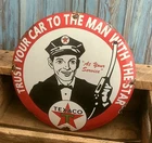 Vintage Texaco Porcelain Metal Pump Plate Domed Sign