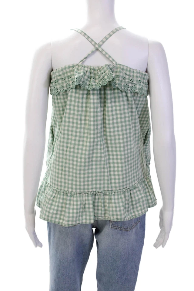 Polo Ralph Lauren девочек клетчатый отверстие деталь платье без рукавов зеленый размер 6 - Изображение 3 из 4