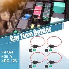 4 Set DC 12V 16AWG ATC Blade Style Inline Fuse Holder with 30A Standard Fuse