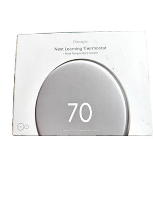Google Nest Learning Thermostat Polished Silver w/ Temperature Sensor GA05551-US