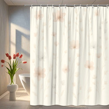 Elegant Floral Shower Curtain - Soft Pastel Watercolor Design