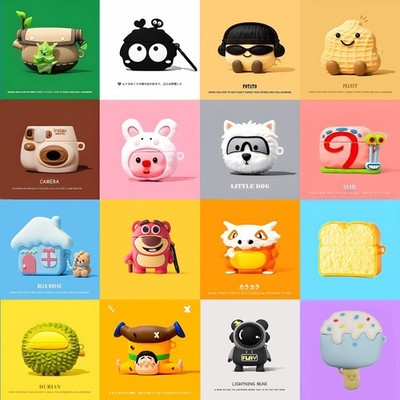 Cute Cartoon Silicone Earphone Case For Airpods Pro 1/2 Cover For Airpods 1 2 3