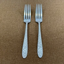 National Silver Co. Narcissus Silverplate Lot of (2) 7.5" Dinner Forks AA