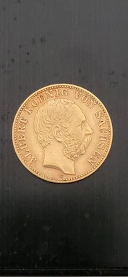 10 MARK 1877 E - ALBERT - OR - 201 000 EX - RARE DANS CET ETAT - Photo 1/2