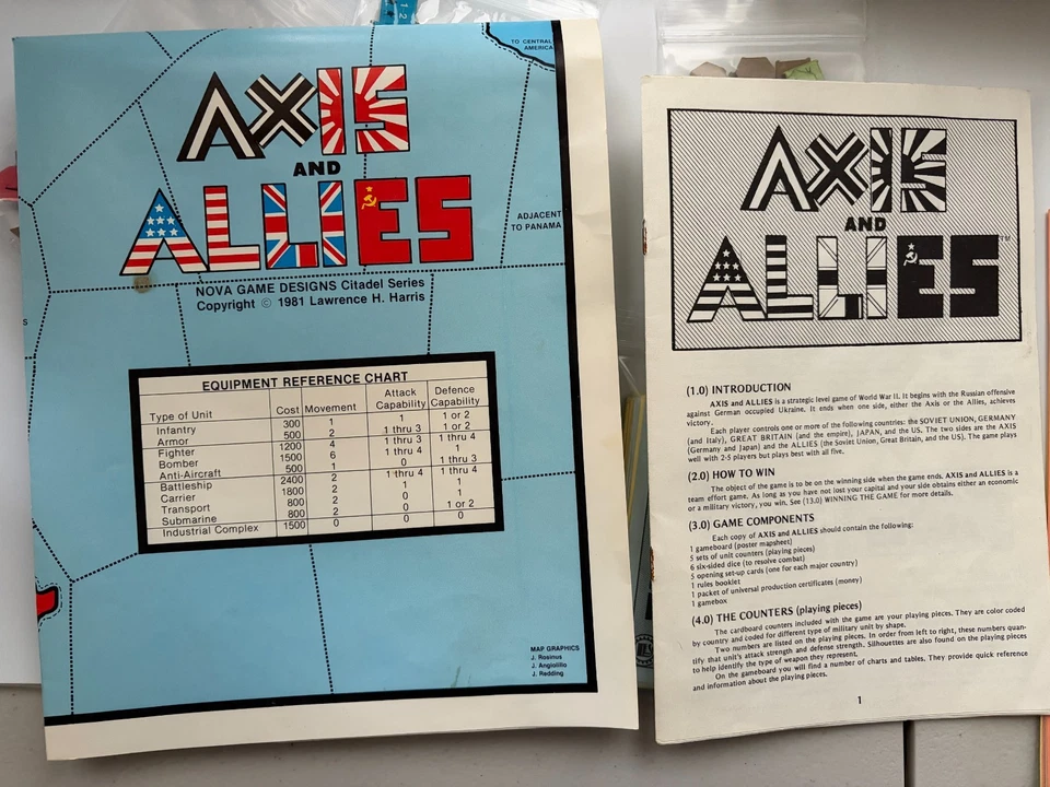 1981 Nova Game Designs “Axis And Allies” RARE 2nd Second Printing - Complete - Image 3 of 4