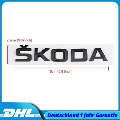 Blackline short Emblem Schriftzug schwarz SKODA Heckklappe