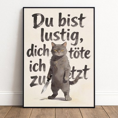Du bist lustig Poster Spruch Typografie Modern Wandbild Deko Ohne Rahmen