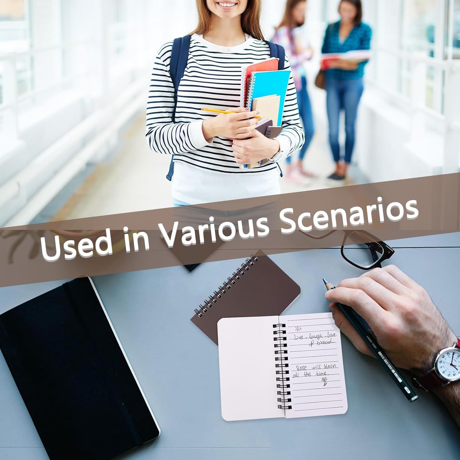 6 Pack Spiral Notebook Small Pocket Notebook 3x5 Spiral Notepads With Lined 