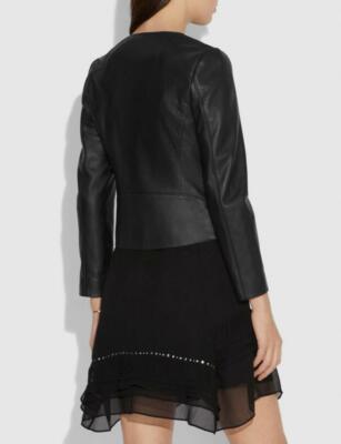 Coach Tailored Leather Jacket Black NWT Size 8 $795 | eBay