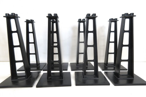 Lego Vintage 8 Black 6x6x10 Stanchions (sets 6399 6990) (1987-2003)