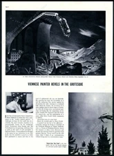 1937 Franz Sedlacek photo & painting art vintage print article