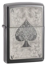 Zippo Windproof Black Ice Ace Of Spades Lighter, 28323, New In Box