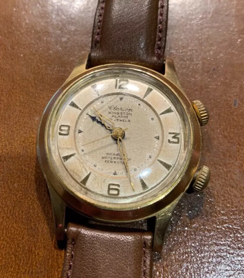NICE CLARION KINGSTON 17 J. MEN S ALARM WATERPROOF SWISS WRIST WATCH WORKING