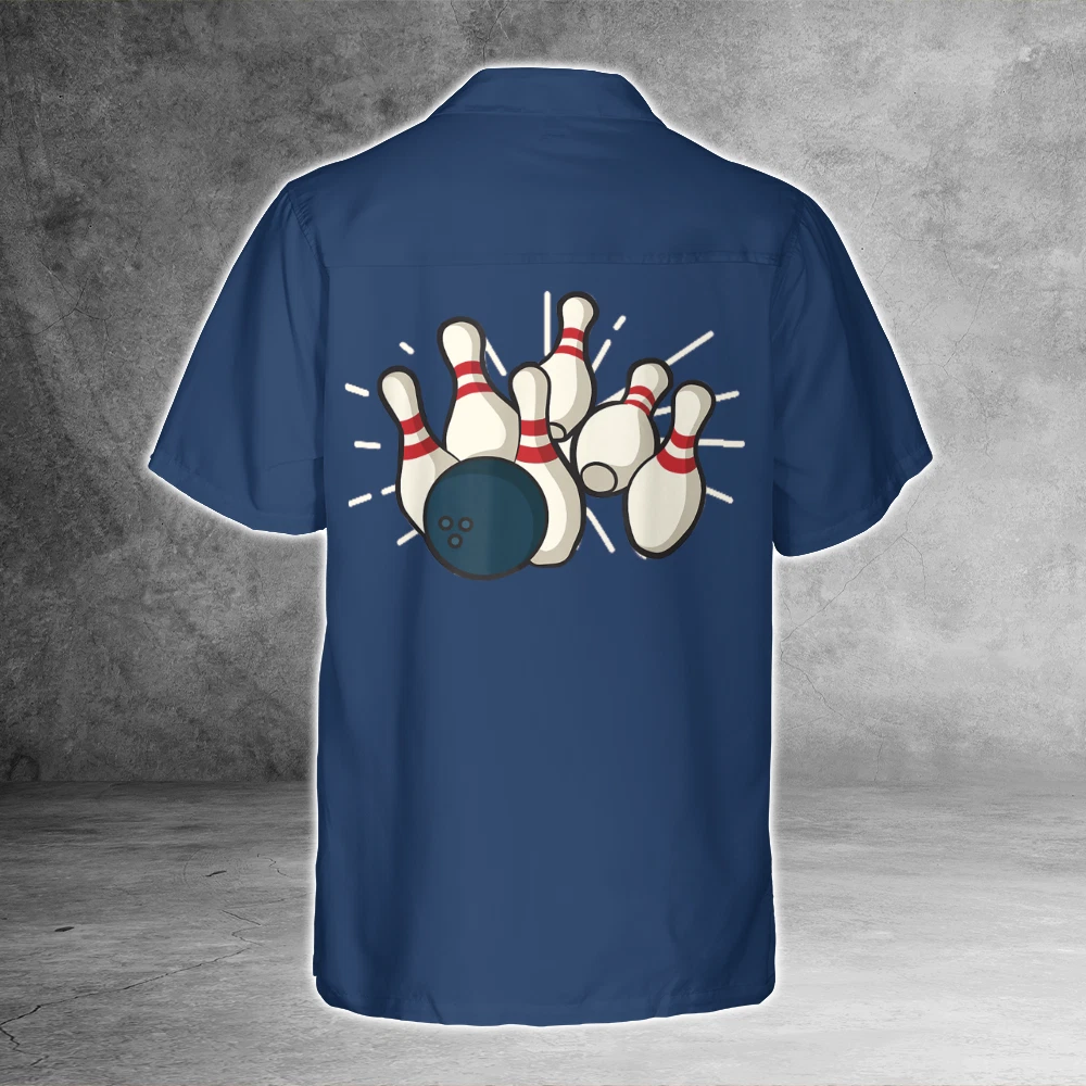 Blue Argyle 1950s Custom Bowling 3D Hawaiian Shirt